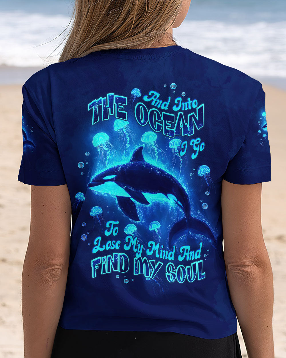 BLISSCORNERS AND INTO THE OCEAN I GO ORCA ALL OVER PRINT