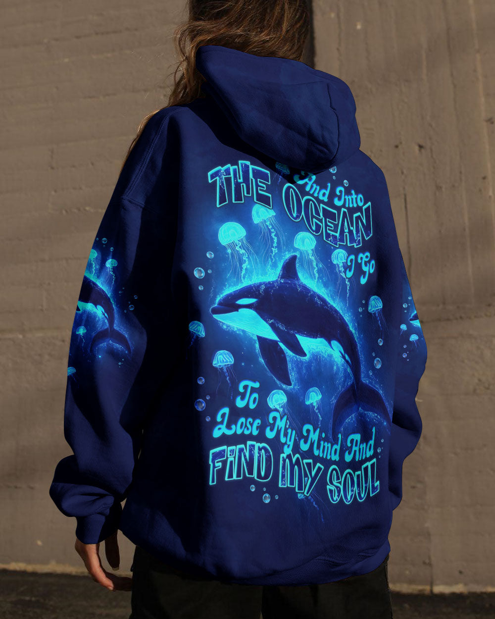 BLISSCORNERS AND INTO THE OCEAN I GO ORCA ALL OVER PRINT
