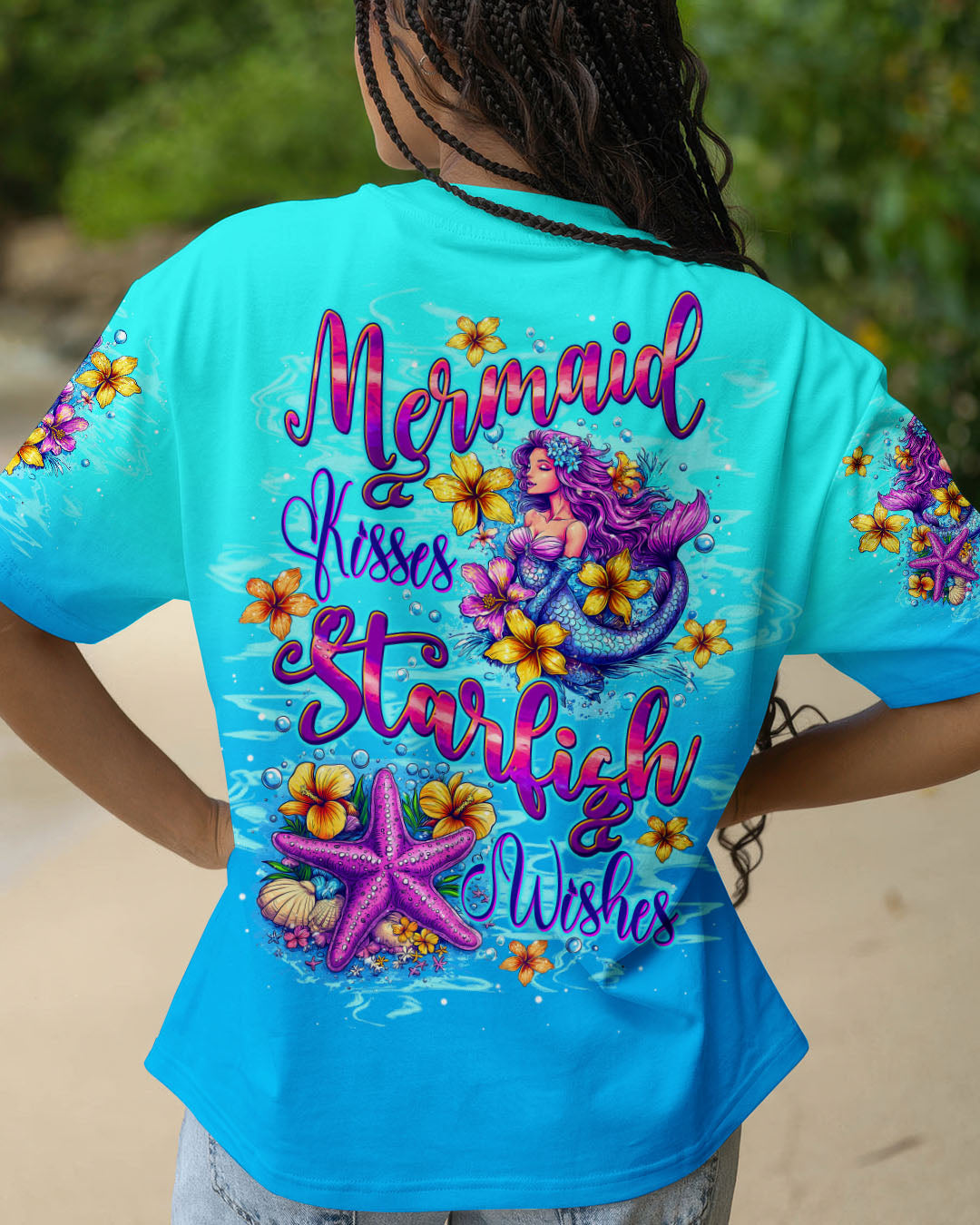 BLISSCORNERS MERMAID KISSES STARFISH WISHES ALL OVER PRINT