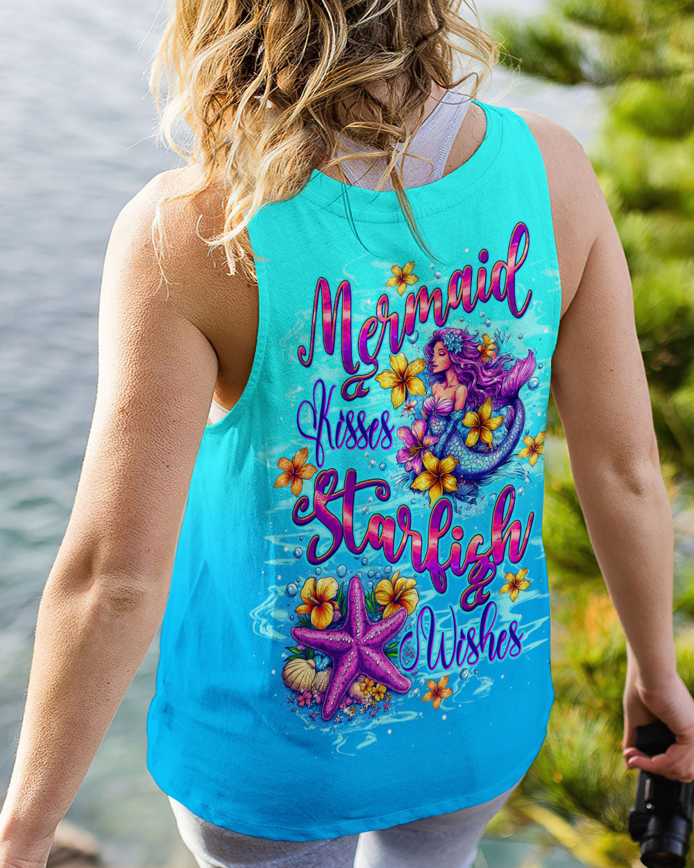 BLISSCORNERS MERMAID KISSES STARFISH WISHES ALL OVER PRINT