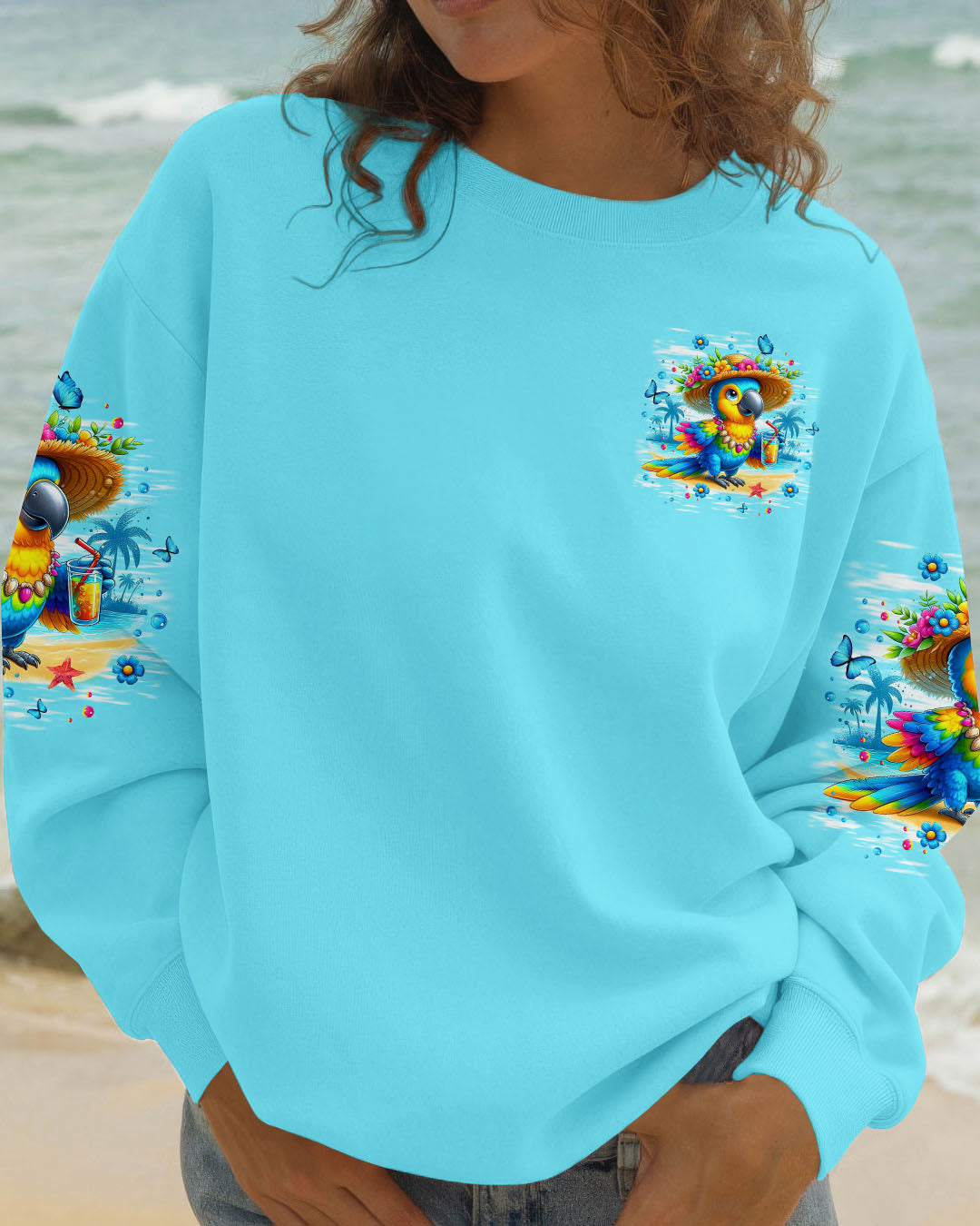 BLISSCORNERS BEACH BUM ON ISLAND TIME PARROT ALL OVER PRINT