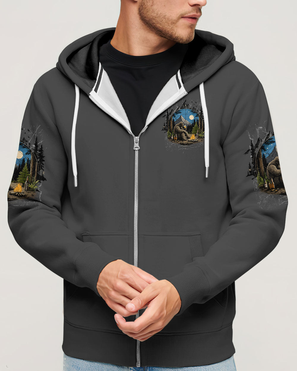BLISSCORNERS NOT ALL WHO WANDER ARE LOST BIGFOOT COMPASS ALL OVER PRINT