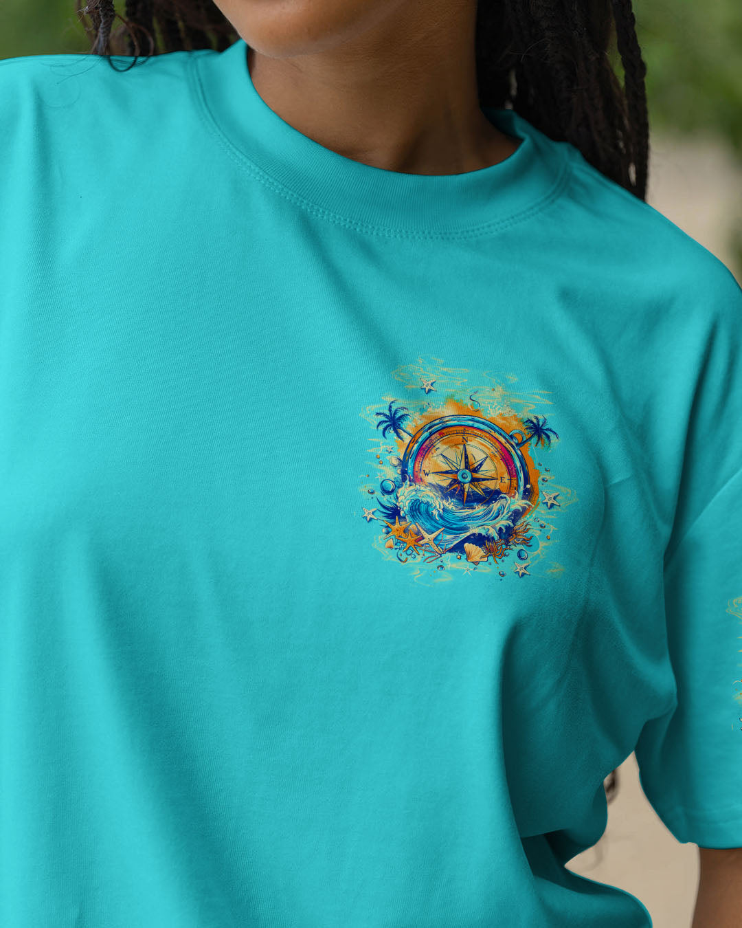 BLISSCORNERS SMELL THE SEA FEEL THE BREEZE COMPASS ALL OVER PRINT