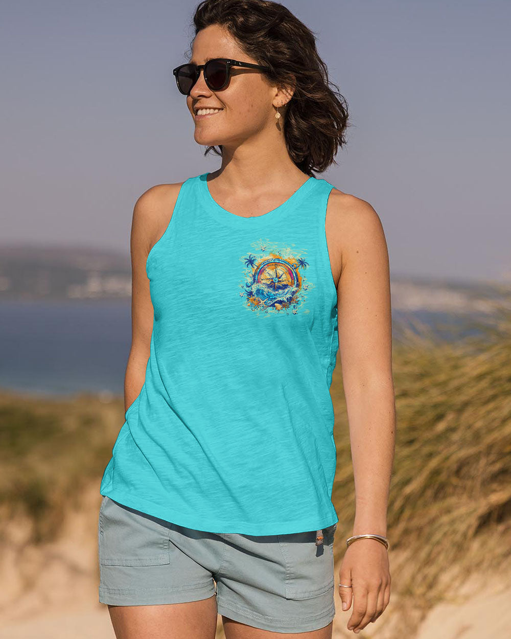 BLISSCORNERS SMELL THE SEA FEEL THE BREEZE COMPASS ALL OVER PRINT