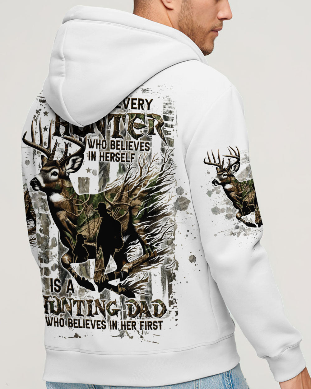 BLISSCORNERS BEHIND EVERY HUNTER HUNTING DEER ALL OVER PRINT
