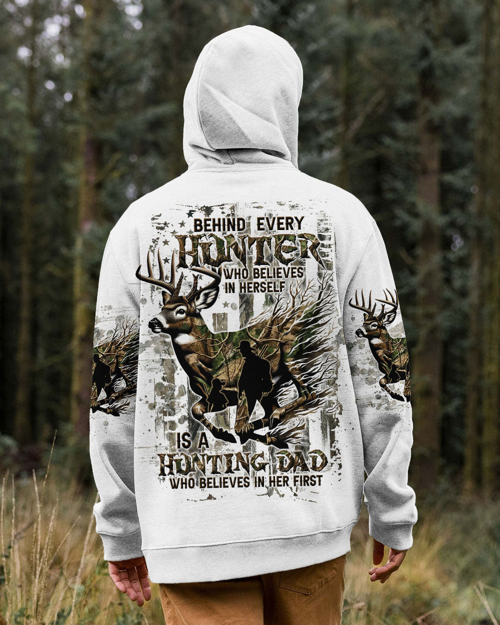 BLISSCORNERS BEHIND EVERY HUNTER HUNTING DEER ALL OVER PRINT