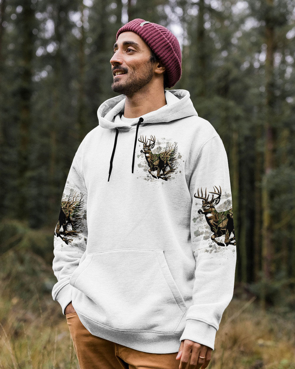 BLISSCORNERS BEHIND EVERY HUNTER HUNTING DEER ALL OVER PRINT