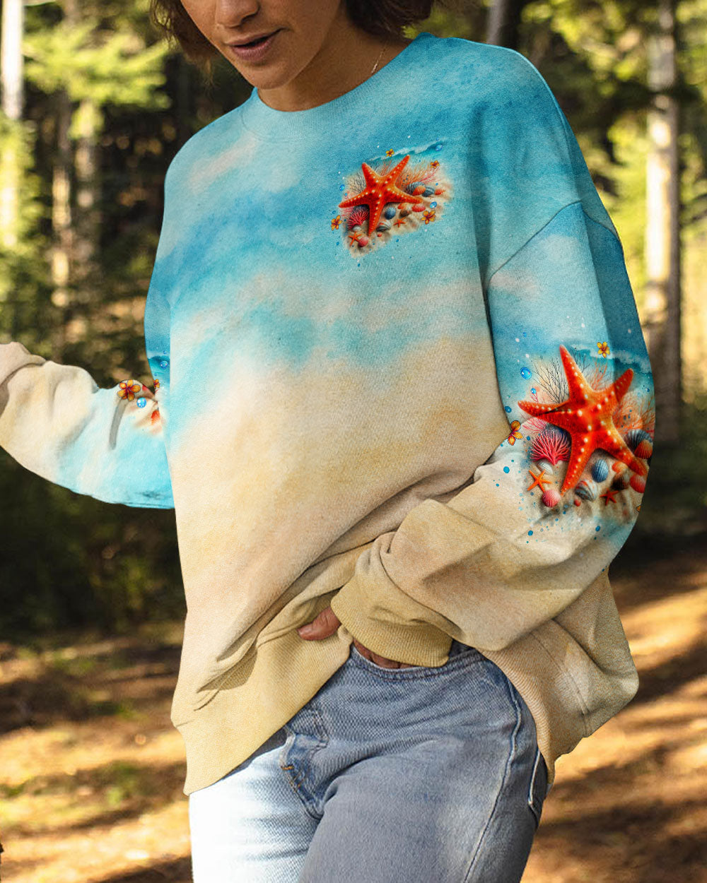 BLISSCORNERS SALTY KISSES AND STARFISH WISHES ALL OVER PRINT