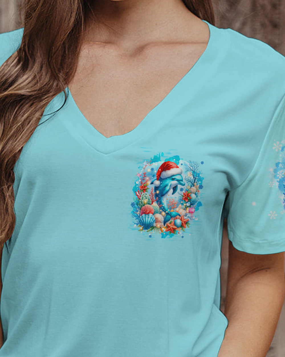 BLISSCORNERS BEACHY CHRISTMAS DOLPHIN ALL OVER PRINT
