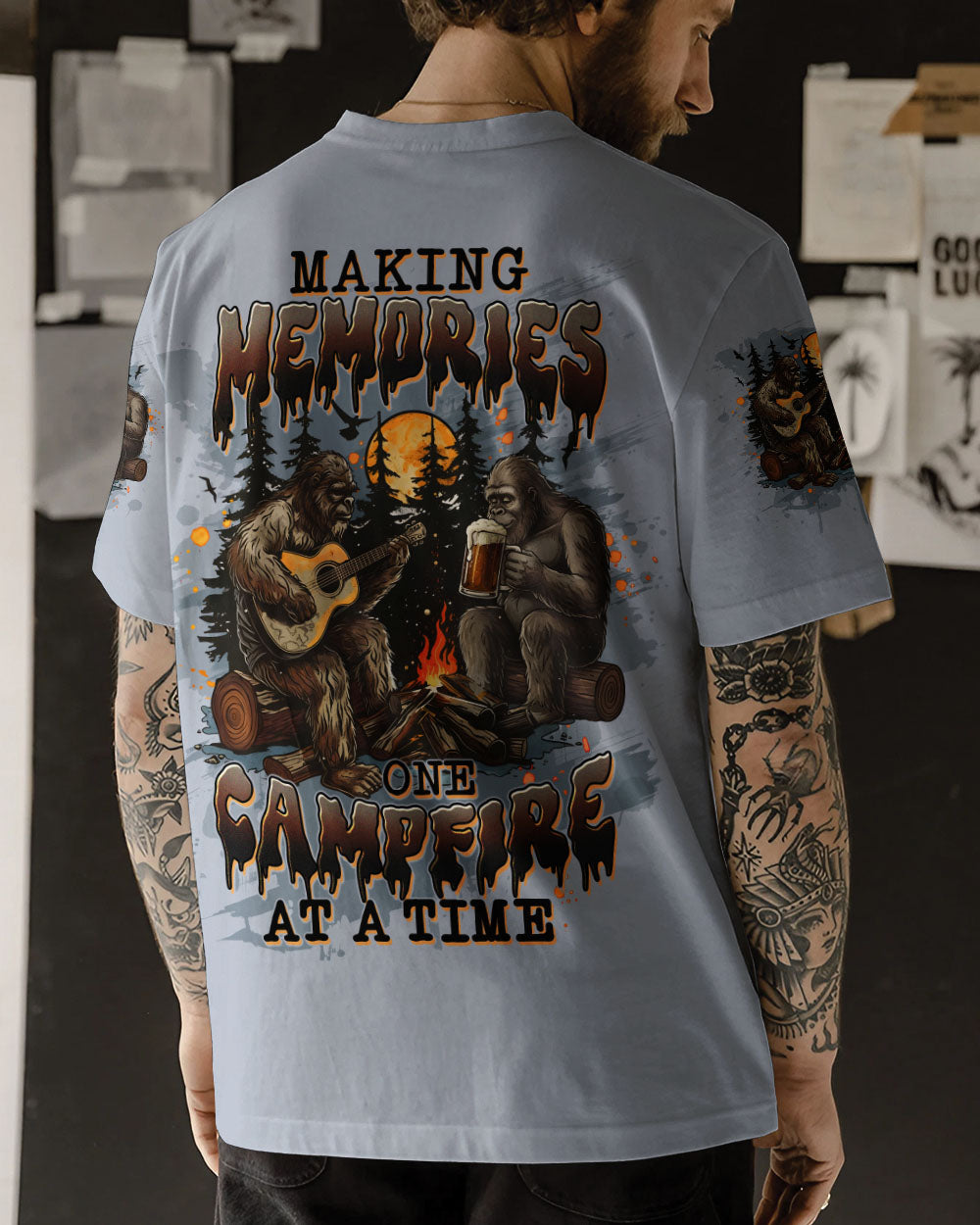 BLISSCORNERS MAKING MEMORIES ONE CAMPFIRE AT A TIME BIGFOOT ALL OVER PRINT