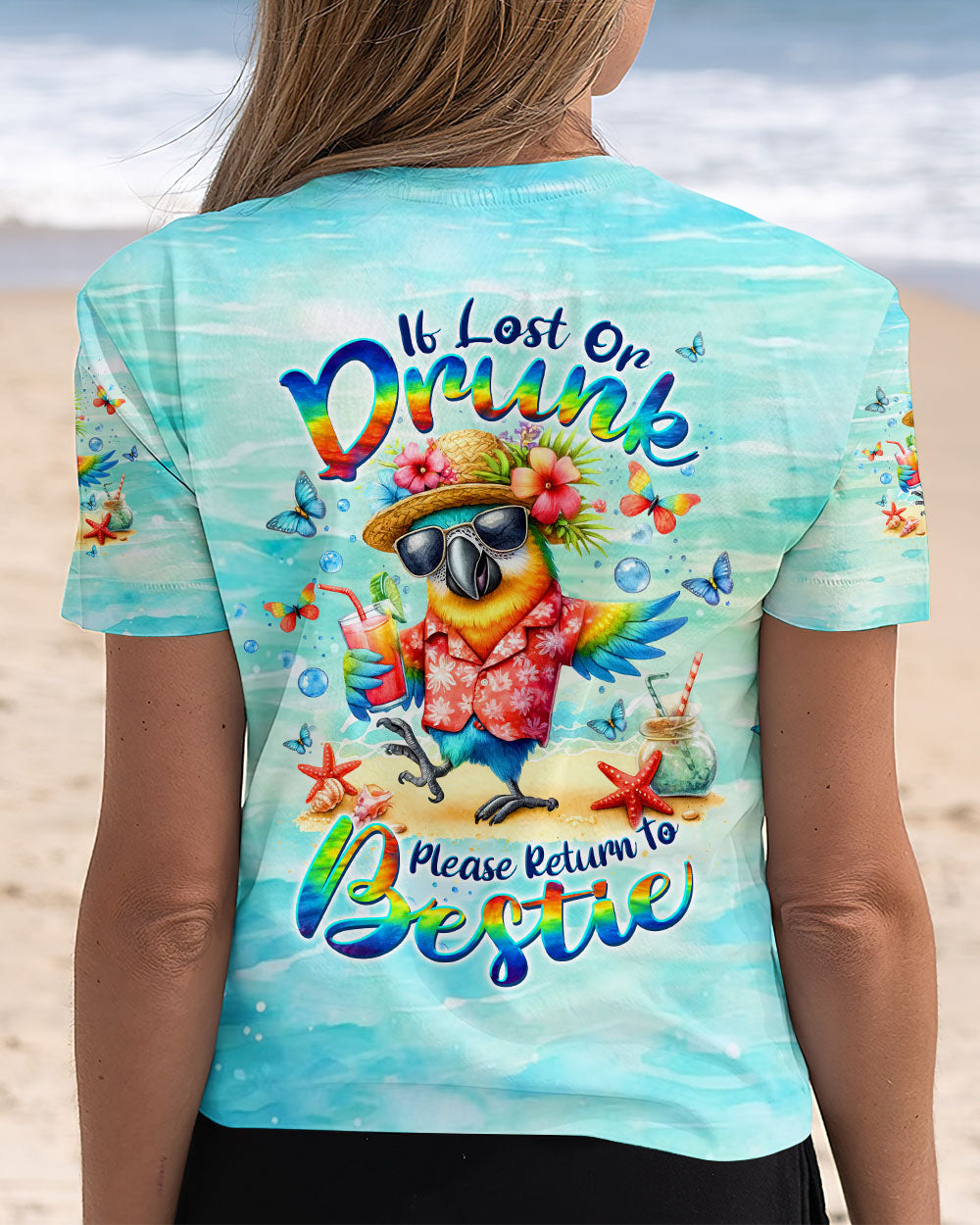 BLISSCORNERS IF LOST OR DRUNK PARROT ALL OVER PRINT