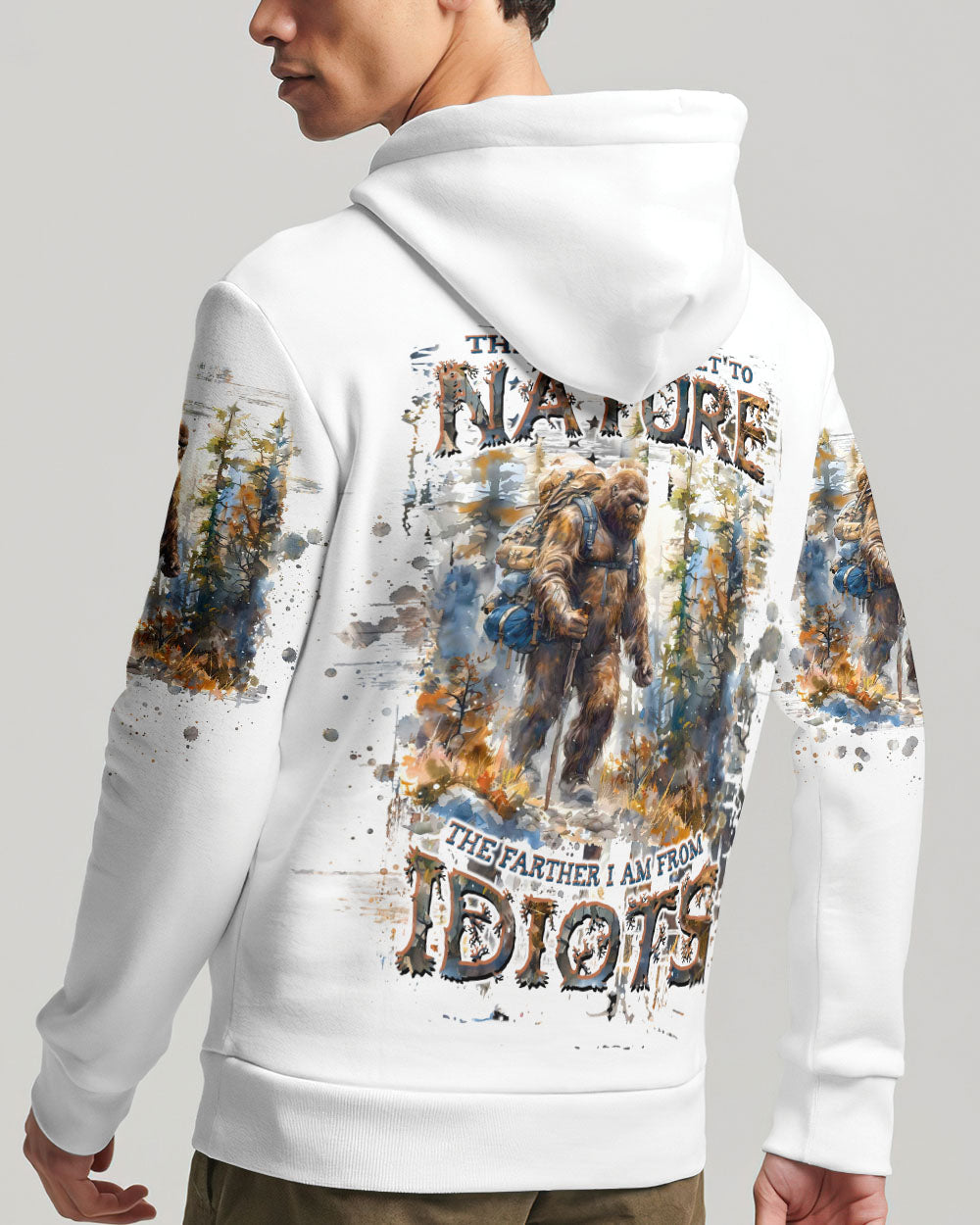 BLISSCORNERS THE CLOSER I GET TO NATURE BIGFOOT HIKING ALL OVER PRINT
