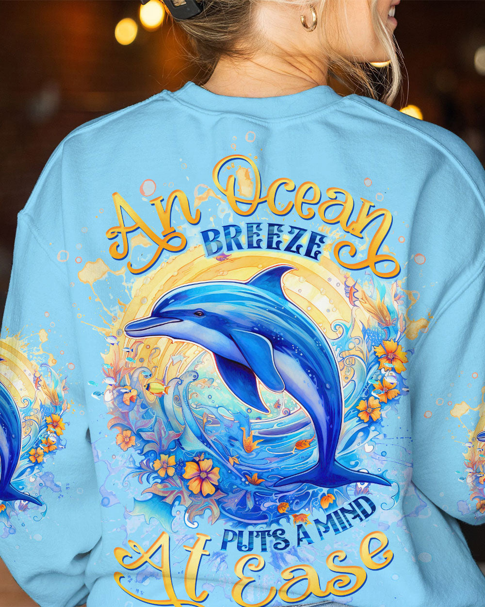 BLISSCORNERS AN OCEAN BREEZE DOLPHIN ALL OVER PRINT
