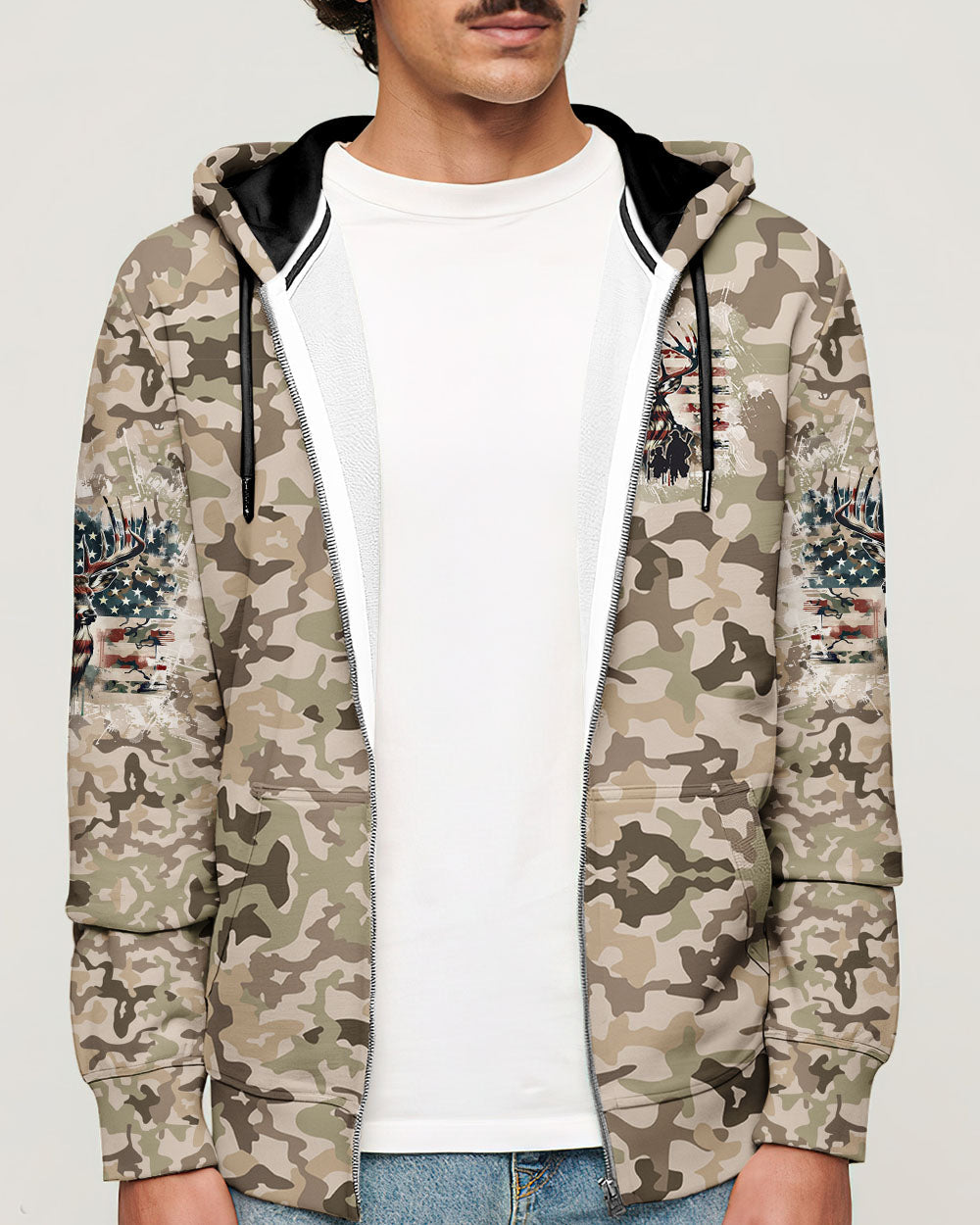 BLISSCORNERS BEHIND EVERY HUNTER HUNTING DEER ALL OVER PRINT