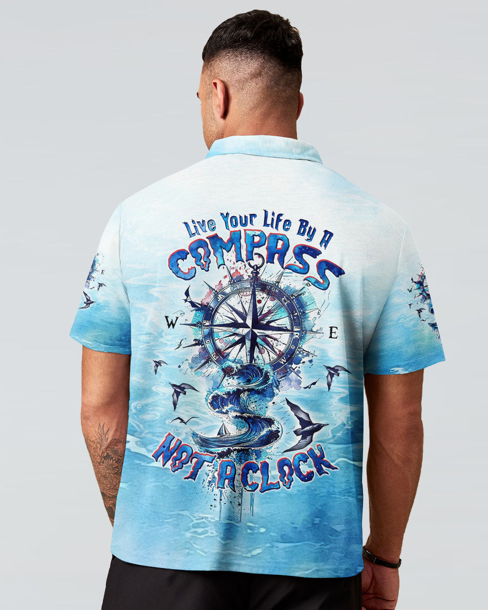 BLISSCORNERS LIVE YOUR LIFE BY A COMPASS WAVES ALL OVER PRINT