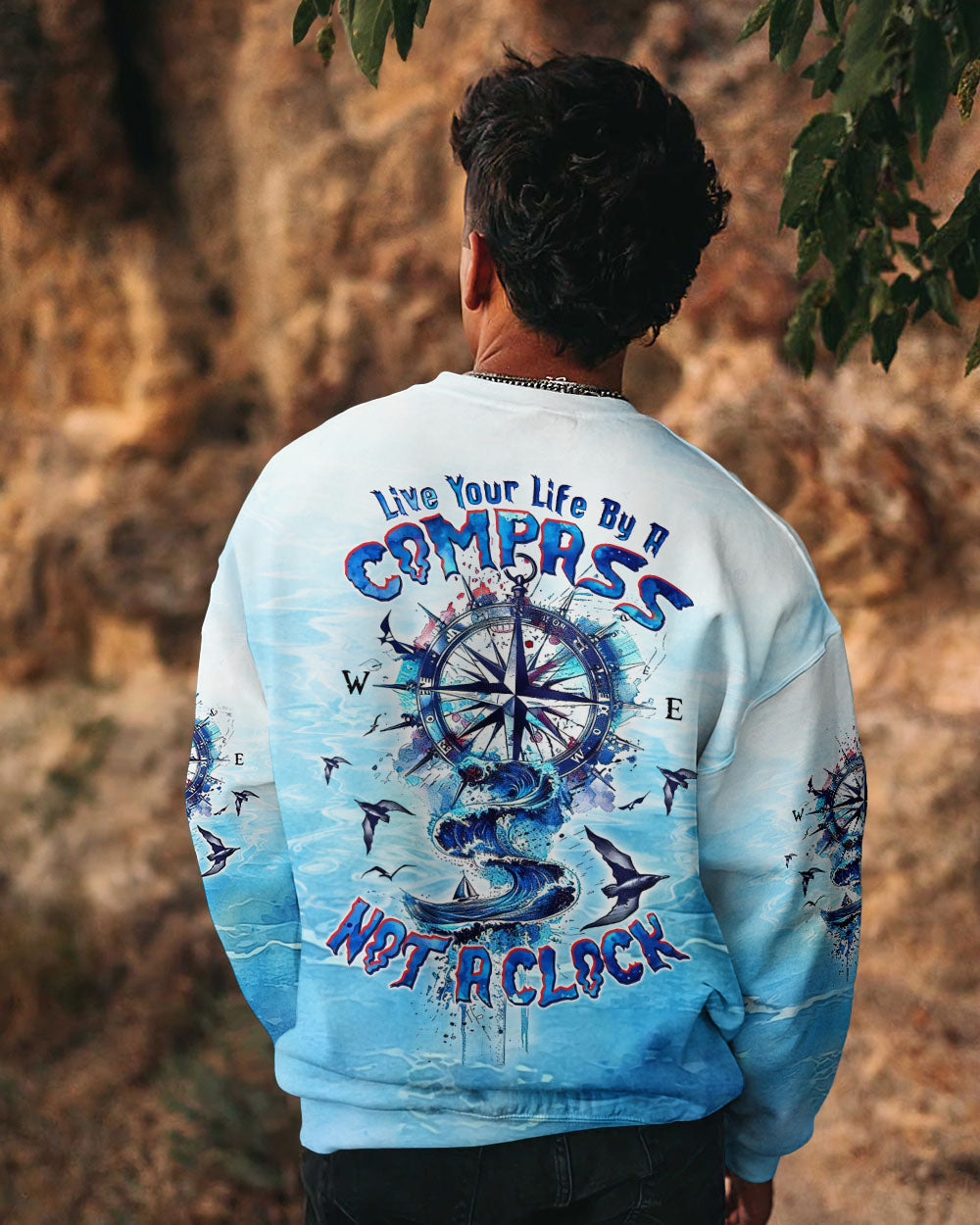 BLISSCORNERS LIVE YOUR LIFE BY A COMPASS WAVES ALL OVER PRINT