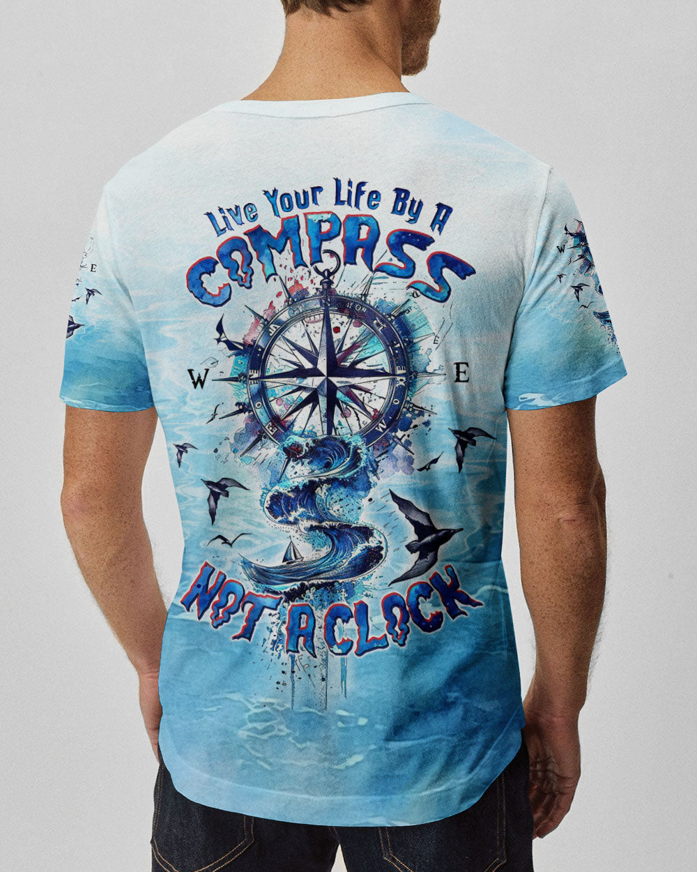 BLISSCORNERS LIVE YOUR LIFE BY A COMPASS WAVES ALL OVER PRINT