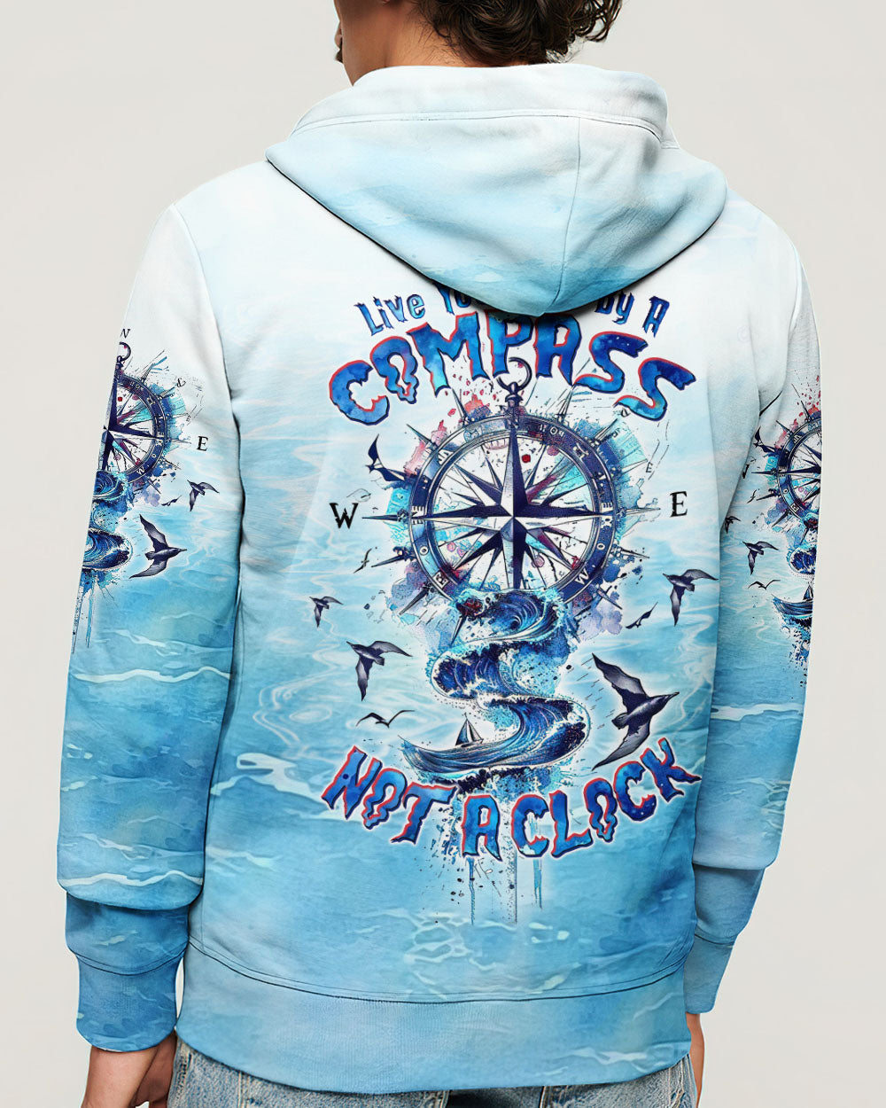 BLISSCORNERS LIVE YOUR LIFE BY A COMPASS WAVES ALL OVER PRINT