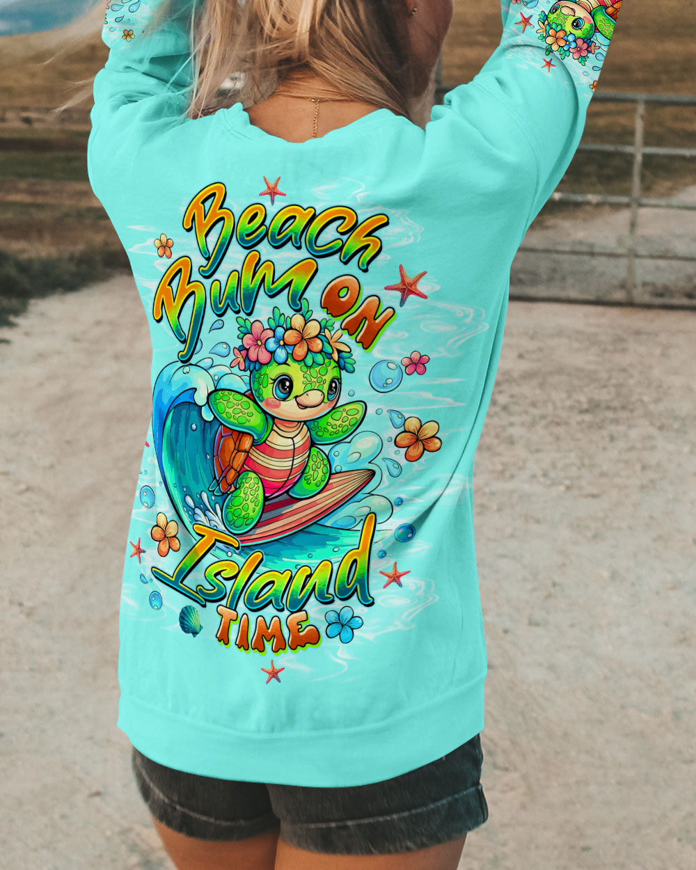 BLISSCORNERS BEACH BUM ON ISLAND TIME TURTLE ALL OVER PRINT
