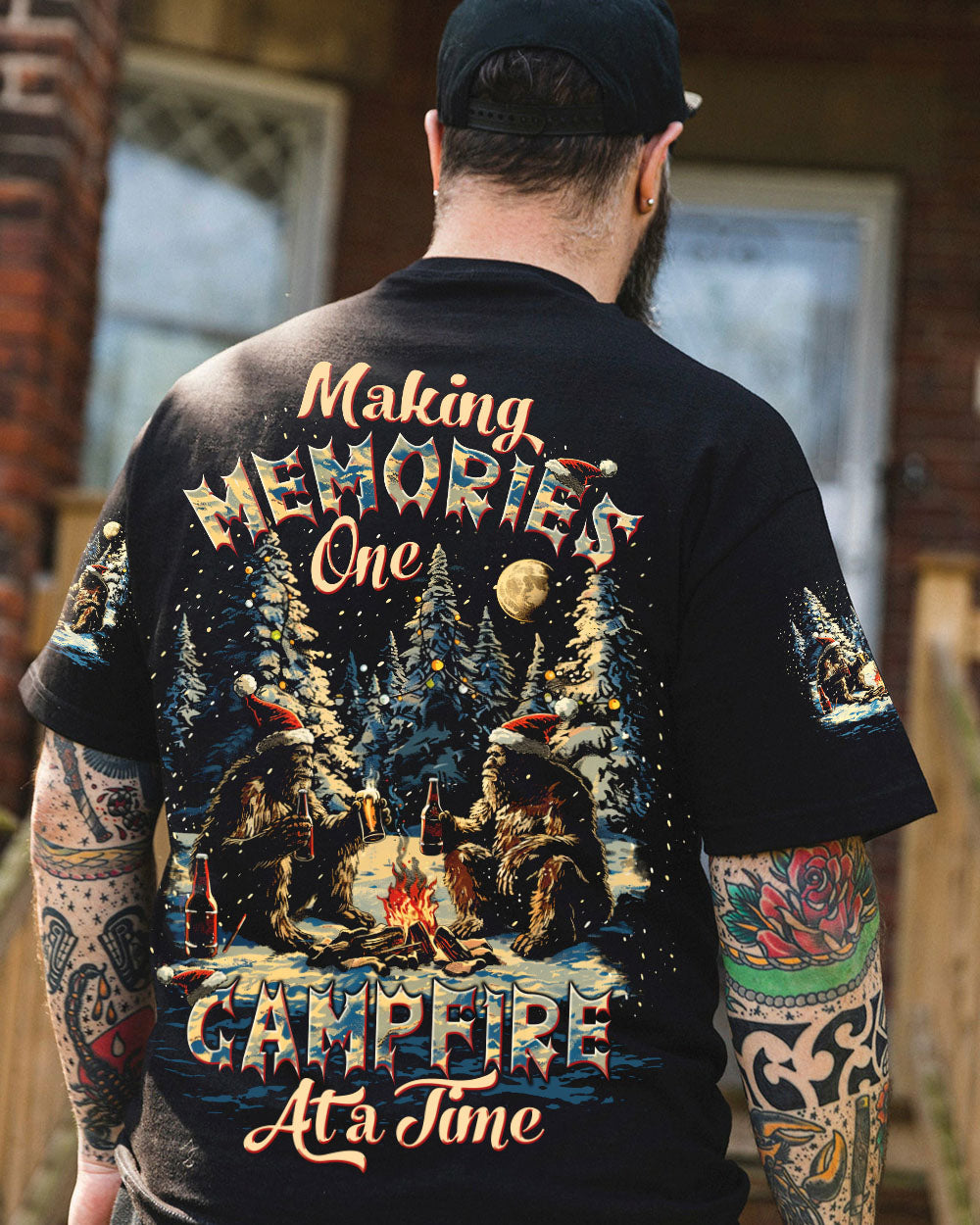 BLISSCORNERS MAKING MEMORIES ONE CAMPFIRE AT A TIME BIGFOOT CHRISTMAS ALL OVER PRINT