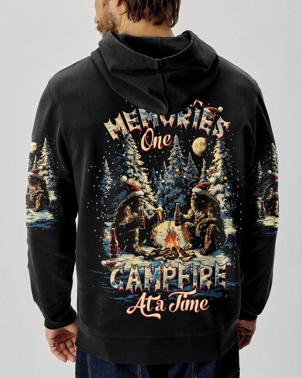 BLISSCORNERS MAKING MEMORIES ONE CAMPFIRE AT A TIME BIGFOOT CHRISTMAS ALL OVER PRINT