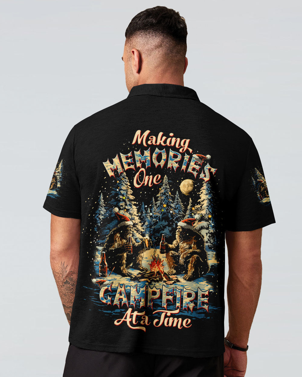 BLISSCORNERS MAKING MEMORIES ONE CAMPFIRE AT A TIME BIGFOOT CHRISTMAS ALL OVER PRINT