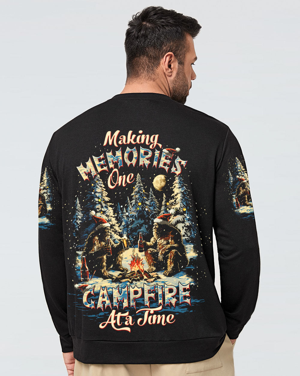 BLISSCORNERS MAKING MEMORIES ONE CAMPFIRE AT A TIME BIGFOOT CHRISTMAS ALL OVER PRINT
