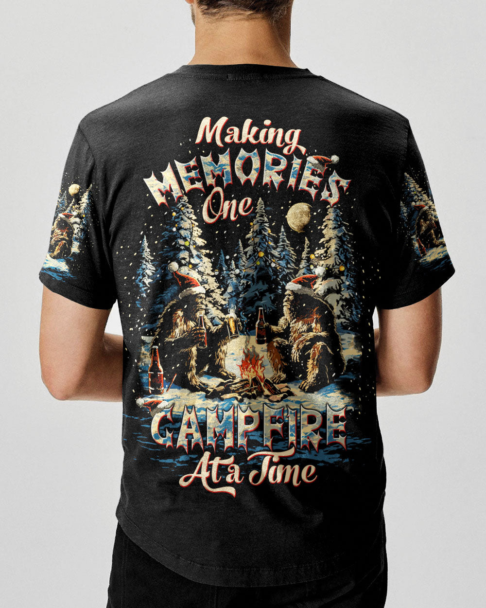 BLISSCORNERS MAKING MEMORIES ONE CAMPFIRE AT A TIME BIGFOOT CHRISTMAS ALL OVER PRINT