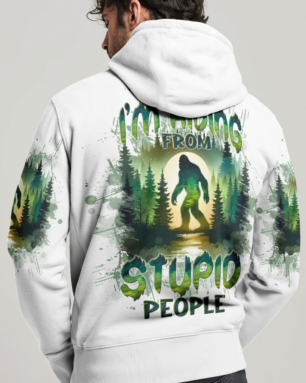 BLISSCORNERS I'M HIDING FROM STUPID PEOPLE BIGFOOT ALL OVER PRINT