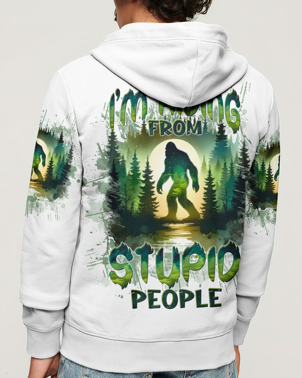 BLISSCORNERS I'M HIDING FROM STUPID PEOPLE BIGFOOT ALL OVER PRINT