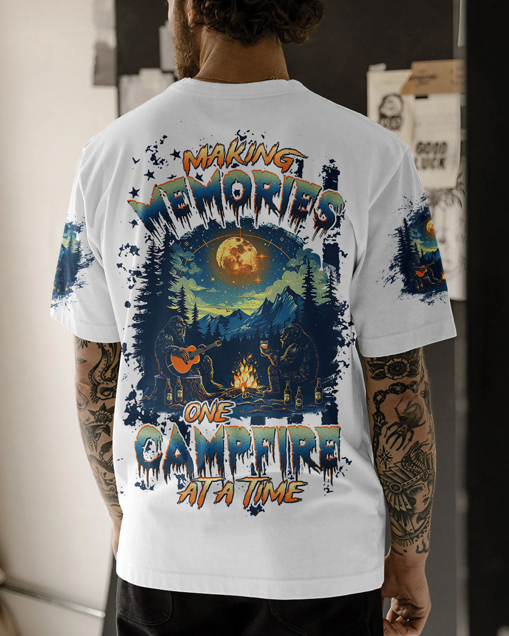 BLISSCORNERS MAKING MEMORIES ONE CAMPFIRE AT A TIME BIGFOOT  ALL OVER PRINT