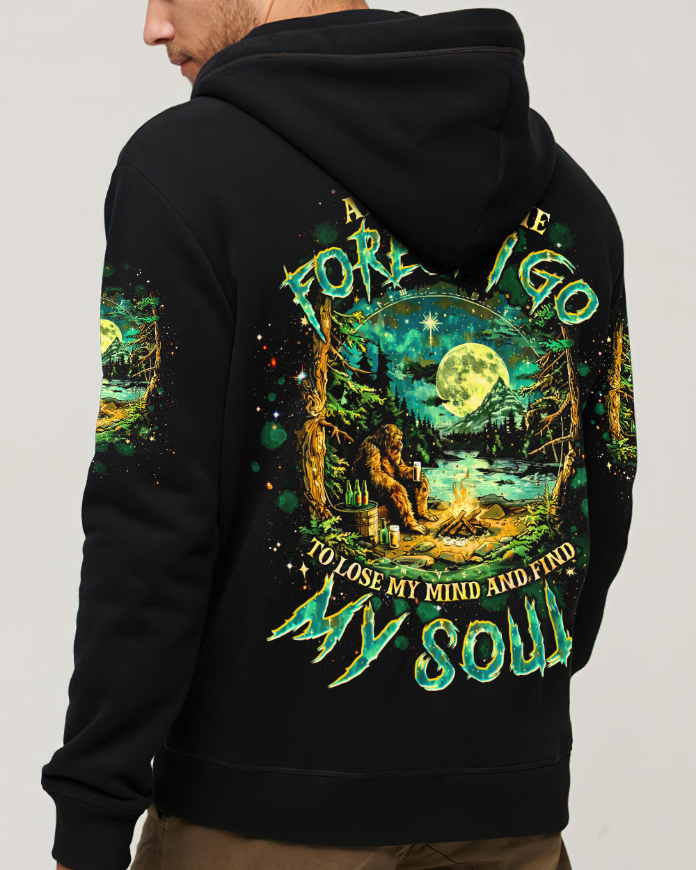 BLISSCORNERS AND INTO THE FOREST I GO BIGFOOT ALL OVER PRINT