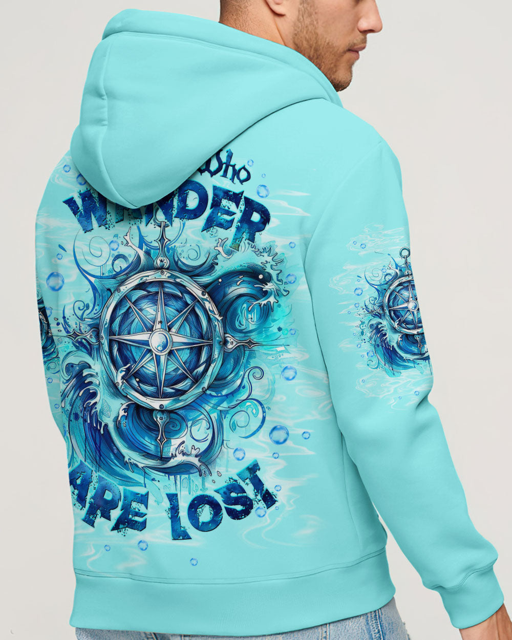 BLISSCORNERS NOT ALL WHO WANDER ARE LOST COMPASS BEACH ALL OVER PRINT