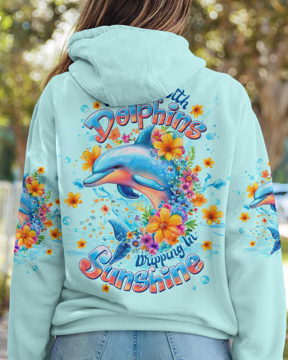 BLISSCORNERS DANCING WITH DOLPHINS ALL OVER PRINT
