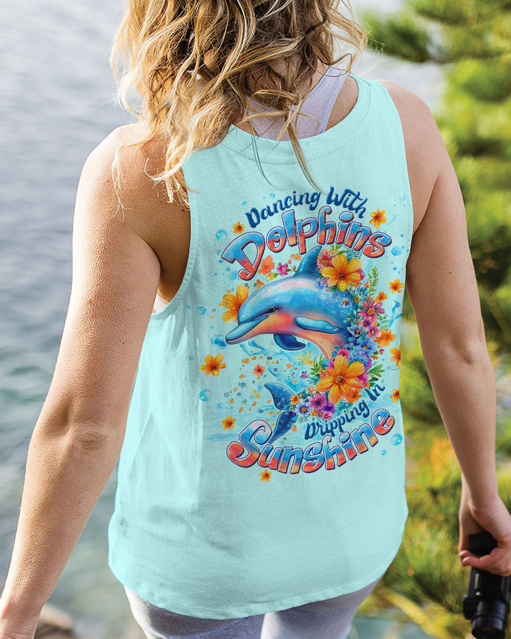 BLISSCORNERS DANCING WITH DOLPHINS ALL OVER PRINT