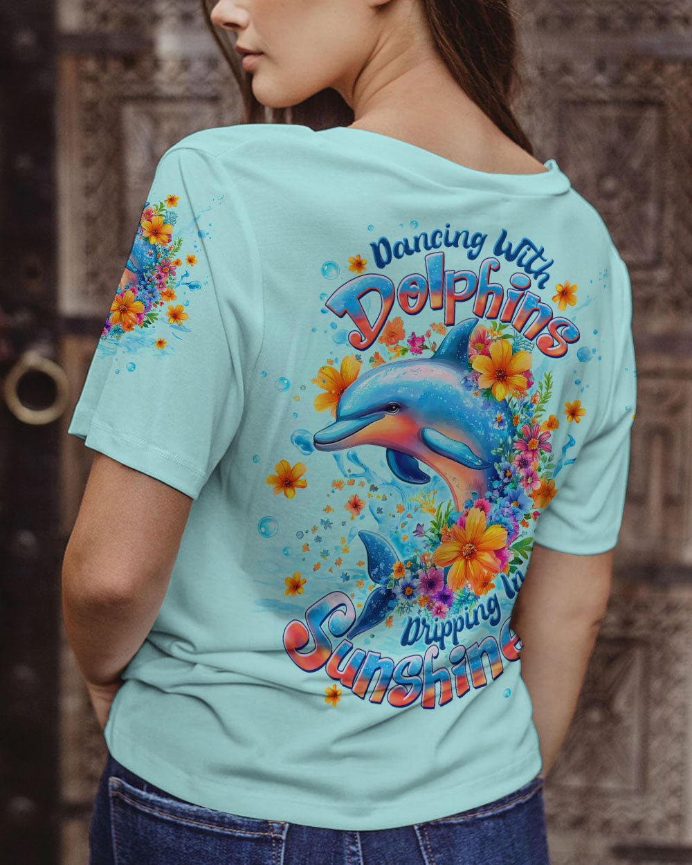 BLISSCORNERS DANCING WITH DOLPHINS ALL OVER PRINT
