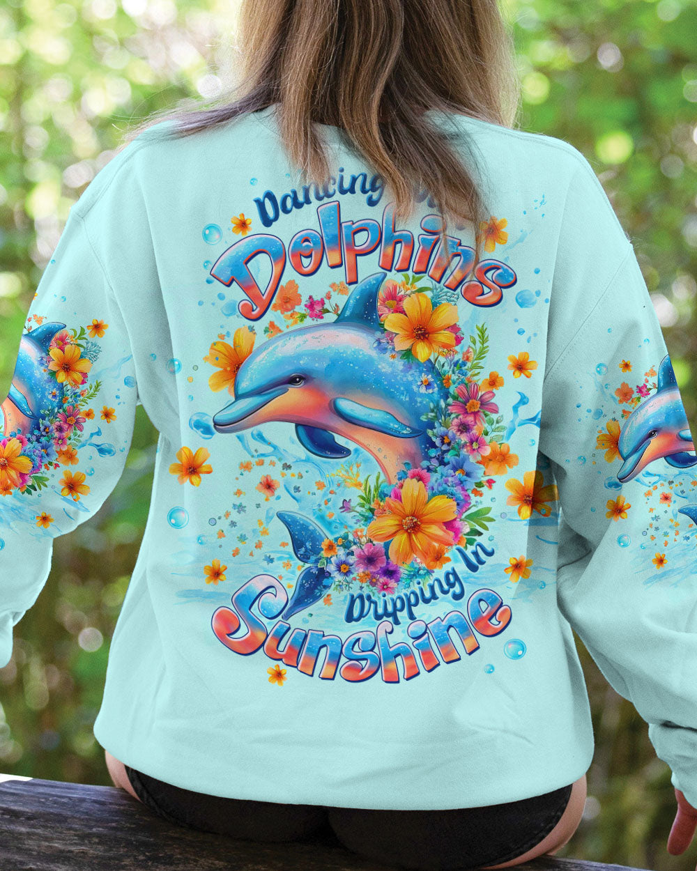BLISSCORNERS DANCING WITH DOLPHINS ALL OVER PRINT