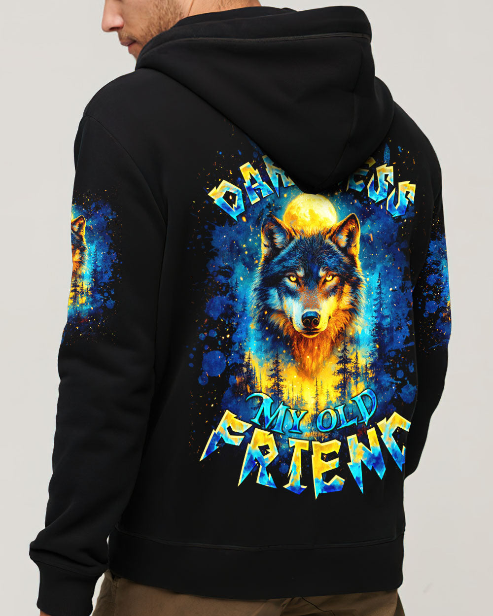 BLISSCORNERS HELLO DARKNESS MY OLD FRIEND WOLF ALL OVER PRINT