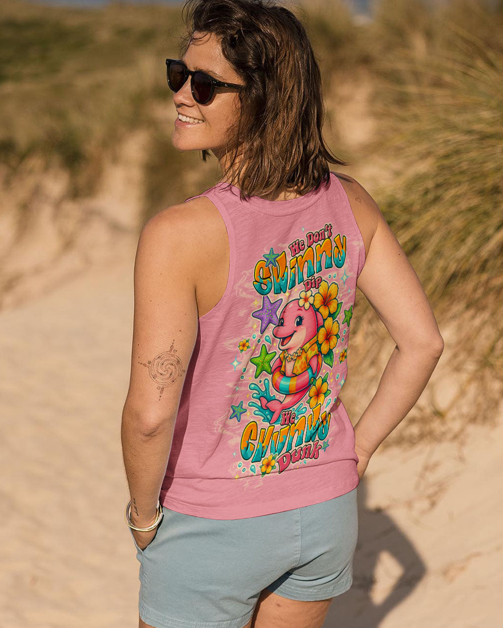 BLISSCORNERS WE DON'T SKINNY DIP DOLPHIN ALL OVER PRINT