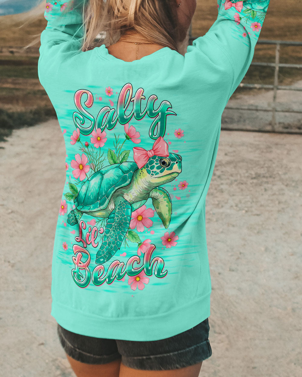 BLISSCORNERS SALTY LIL' BEACH TURTLE ALL OVER PRINT