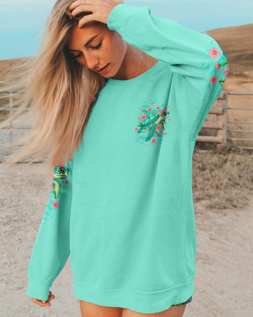 BLISSCORNERS SALTY LIL' BEACH TURTLE ALL OVER PRINT