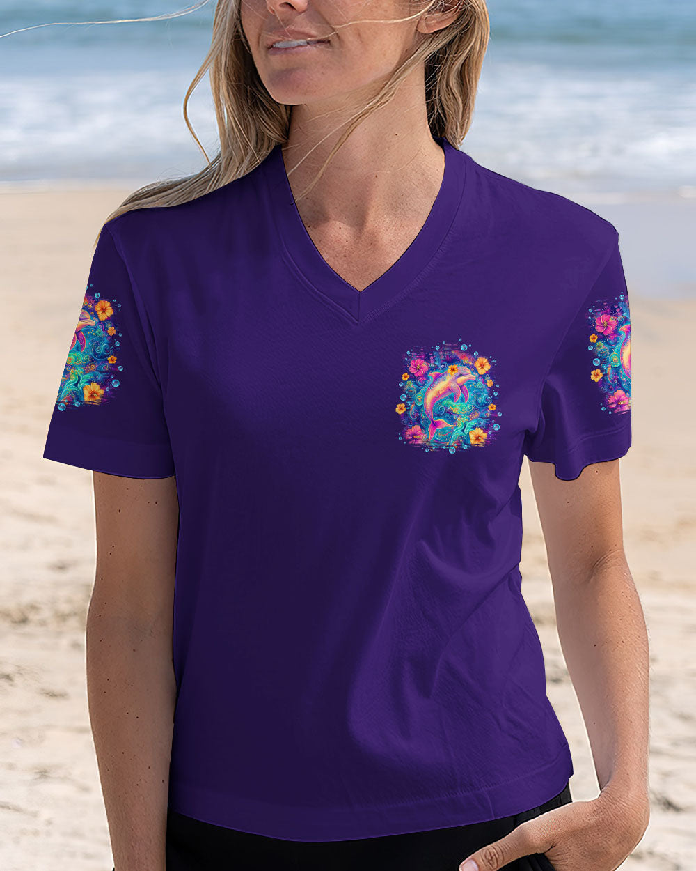 BLISSCORNERS MAKING A SPLASH ONE WAVE AT A TIME DOLPHIN ALL OVER PRINT