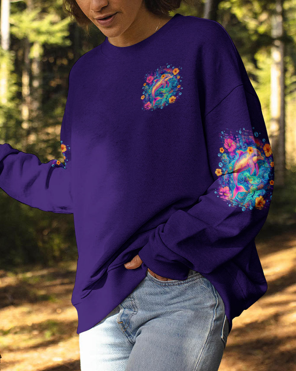 BLISSCORNERS MAKING A SPLASH ONE WAVE AT A TIME DOLPHIN ALL OVER PRINT