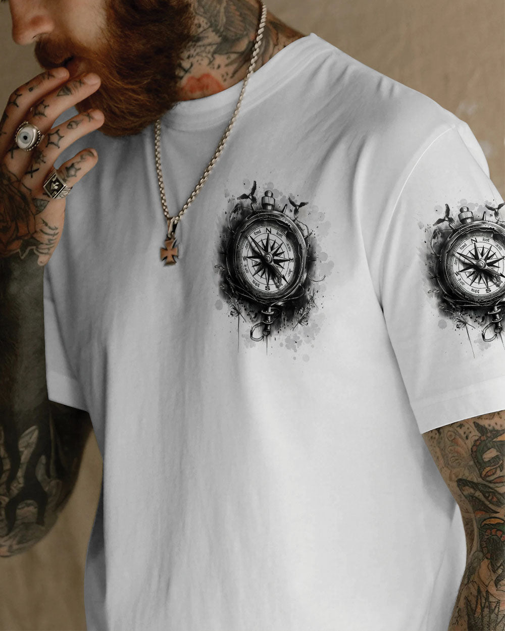 BLISSCORNERS NOT ALL WHO WANDER ARE LOST COMPASS ALL OVER PRINT