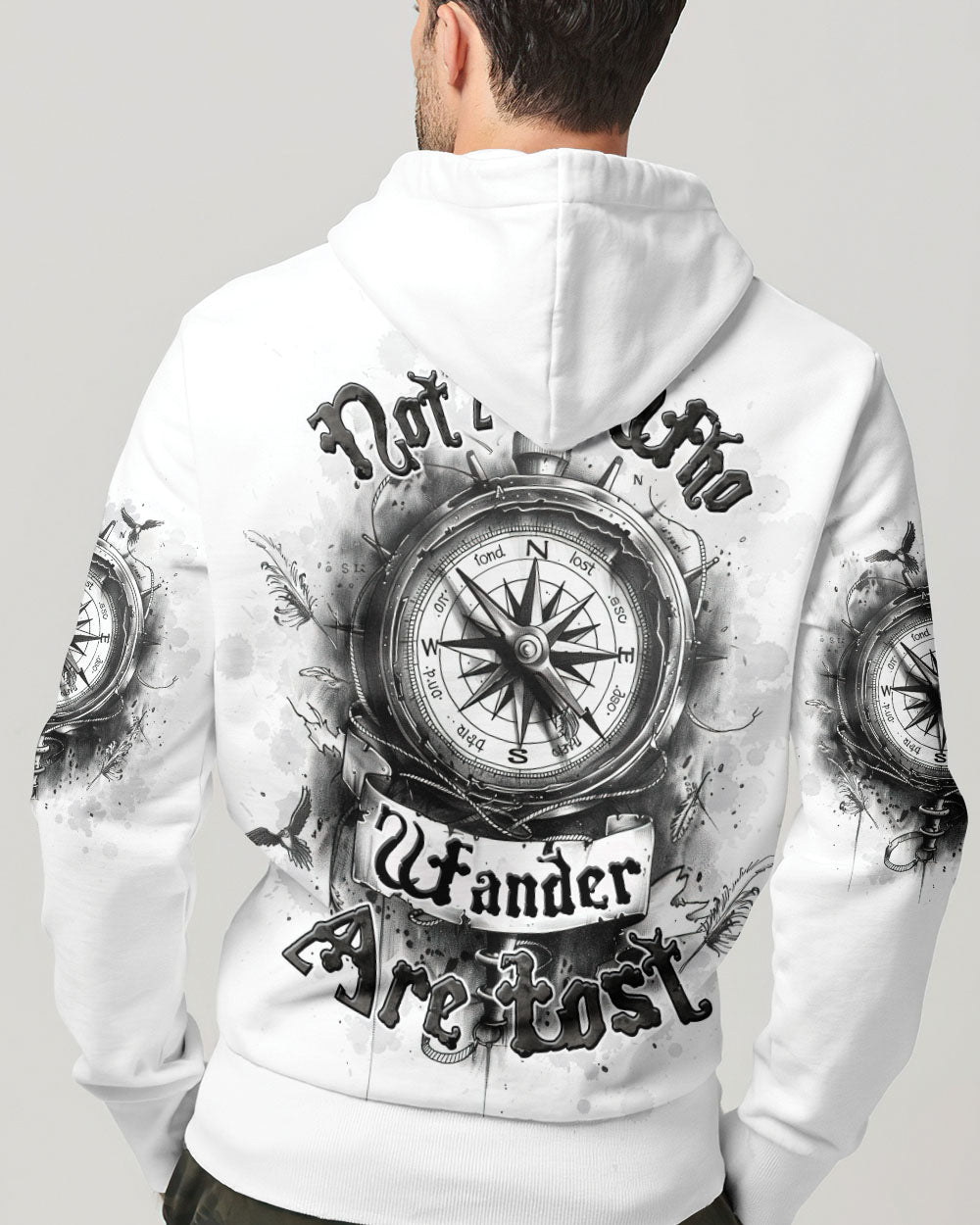 BLISSCORNERS NOT ALL WHO WANDER ARE LOST COMPASS ALL OVER PRINT