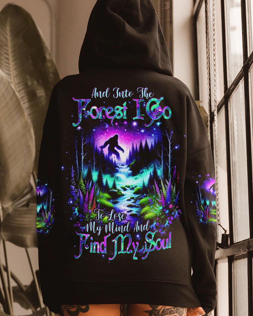 BLISSCORNERS AND INTO THE FOREST I GO BIGFOOT ALL OVER PRINT