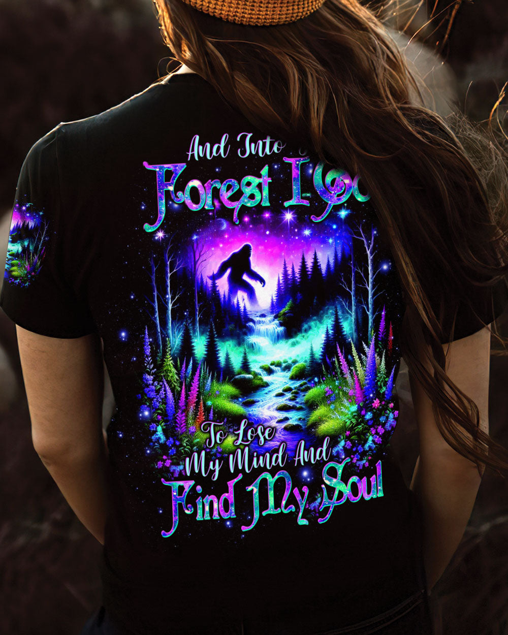 BLISSCORNERS AND INTO THE FOREST I GO BIGFOOT ALL OVER PRINT