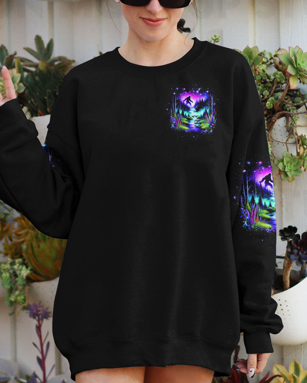 BLISSCORNERS AND INTO THE FOREST I GO BIGFOOT ALL OVER PRINT