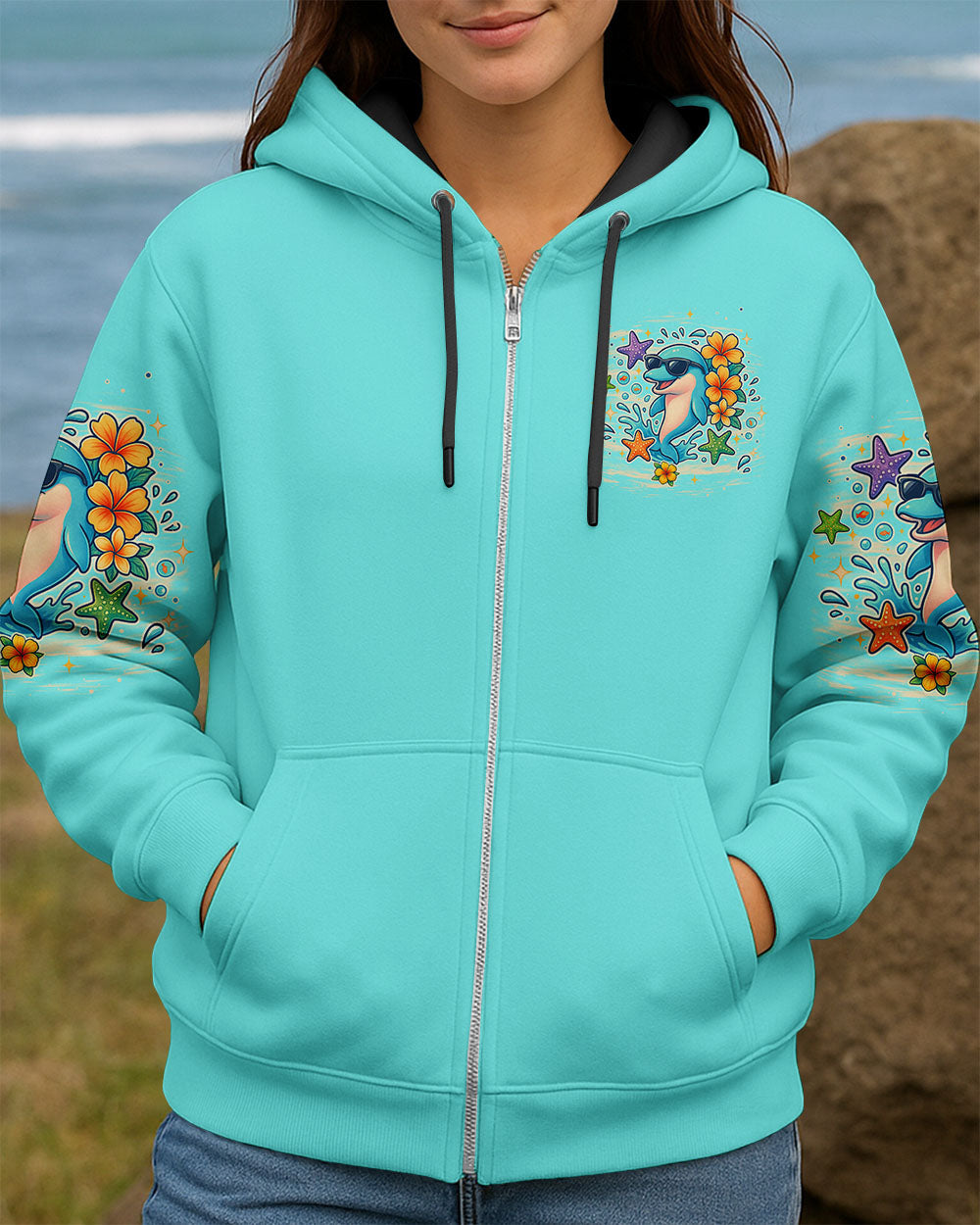 BLISSCORNERS WE DON'T SKINNY DIP DOLPHIN ALL OVER PRINT