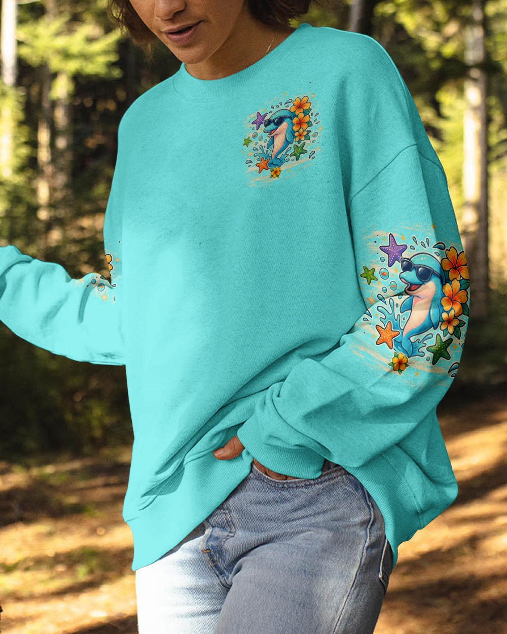 BLISSCORNERS WE DON'T SKINNY DIP DOLPHIN ALL OVER PRINT